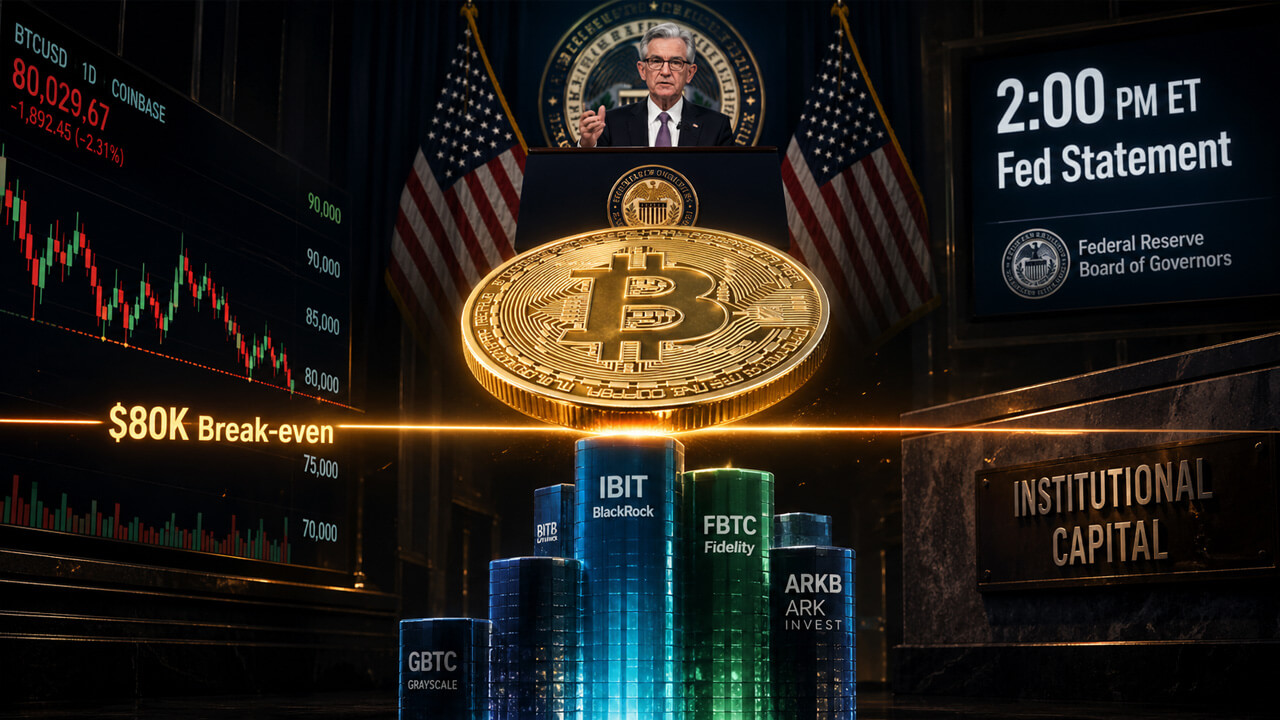 Bitcoin Holds Near Break‑Even as Fed Meets to Decide Interest‑Rate Path