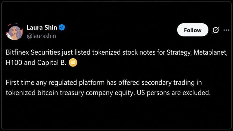 Bitfinex Securities Lists Tokenized Shares of Strategy and Metaplanet