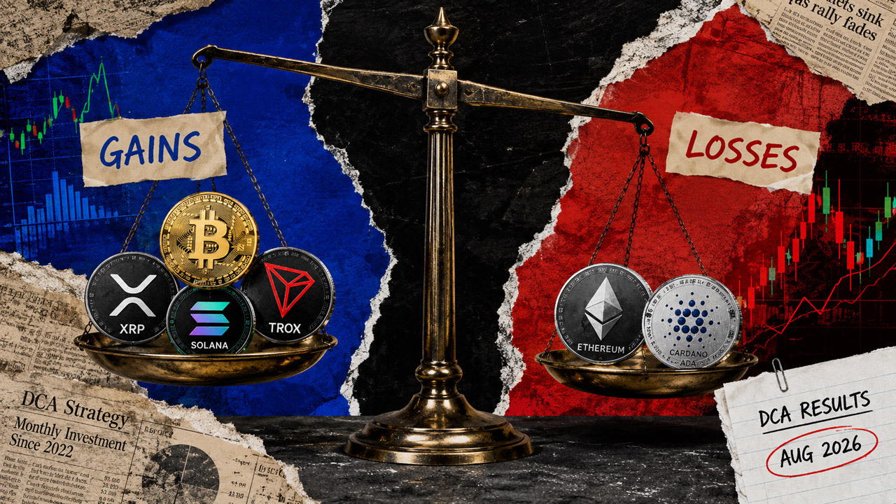 DCA study: $5,600 in monthly crypto buys split winners from losers by August 2026
