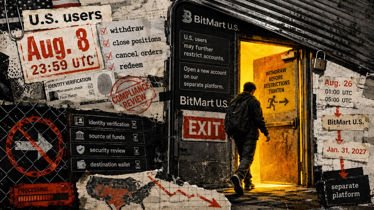 BitMart Sets August 8 Withdrawal Deadline for US Users as Platform Winds Down