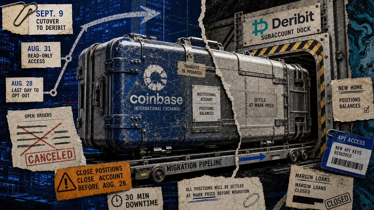 Coinbase to Migrate Institutional Accounts to Deribit on September 9