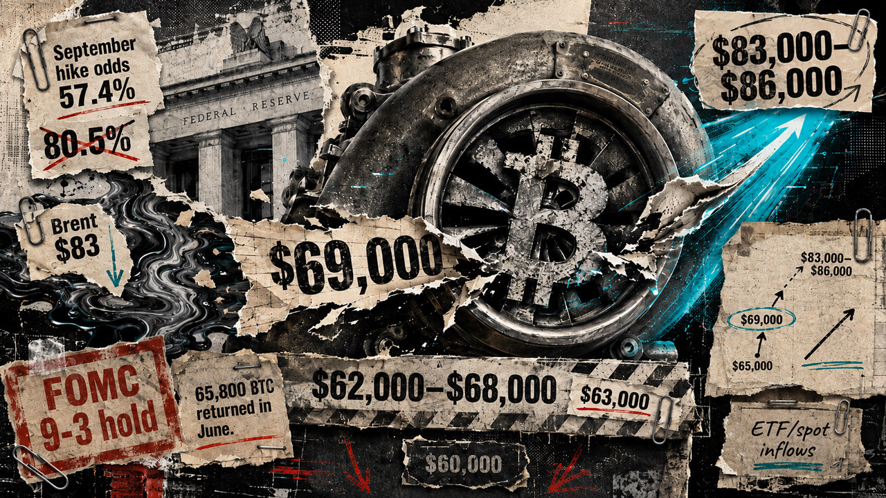Bitcoin Fails to Hold $65K as Rate Hike Odds Slump and Oil Volatility Eases