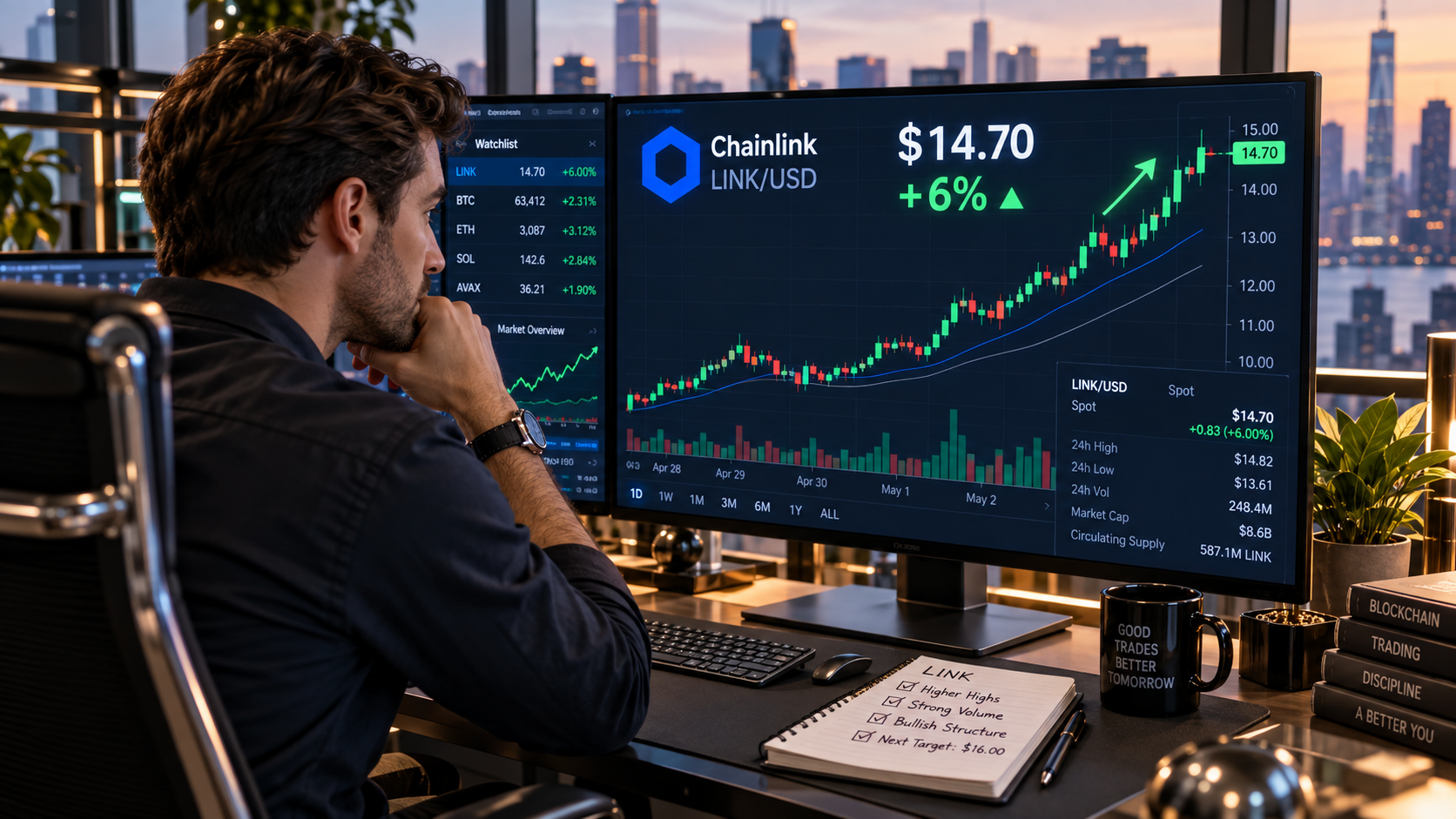 체인링크의 LINK, CCIP 2.0으로 기관이 자체 검증자를 운영할 수 있게 되면서 6% 상승