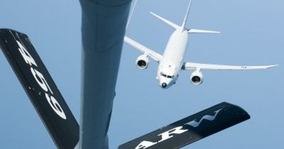 US Navy P-8A Poseidon Conducts Mid-Air Refueling During Middle East Patrols