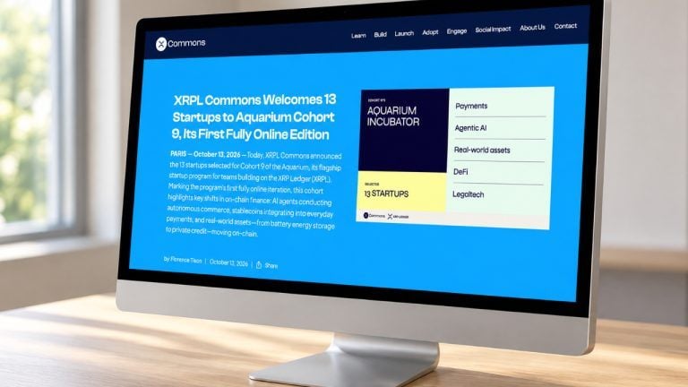 XRPL Commons Picks 13 Startups for First Fully Online Aquarium Cohort