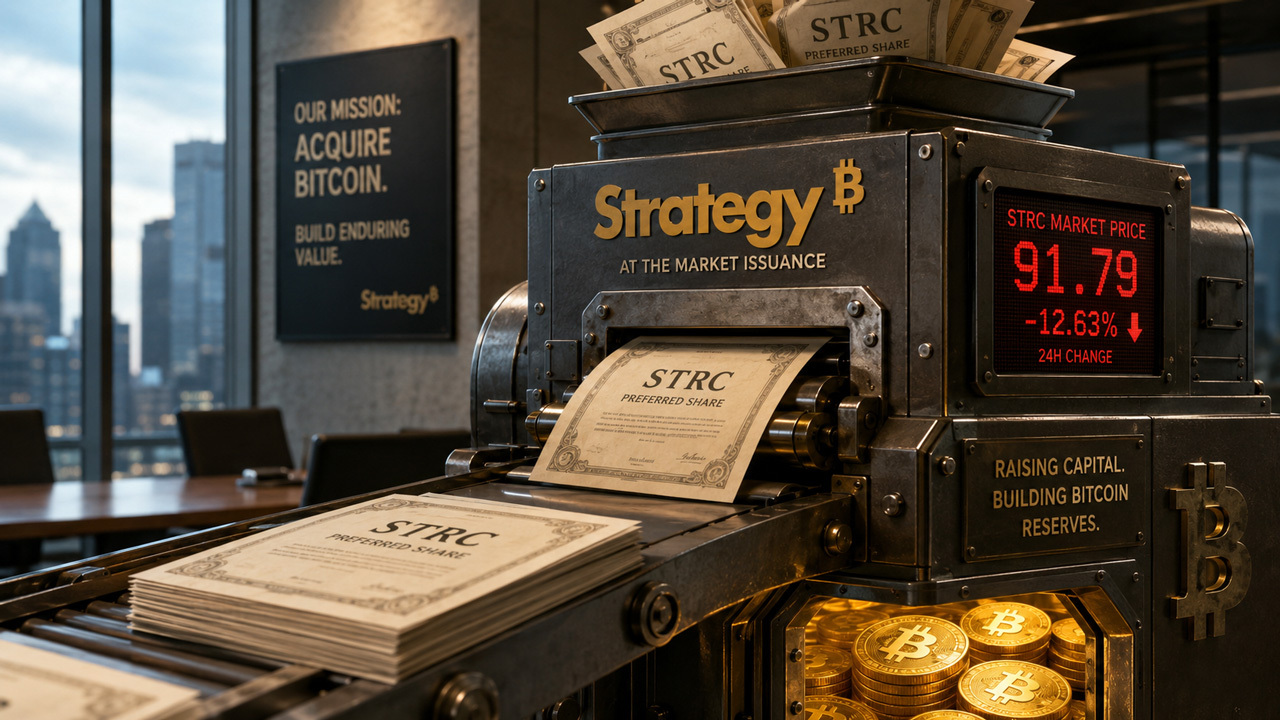 Strategy's STRC Preferred Stock Slips to $91.79, Testing Appetite for Bitcoin Income Products
