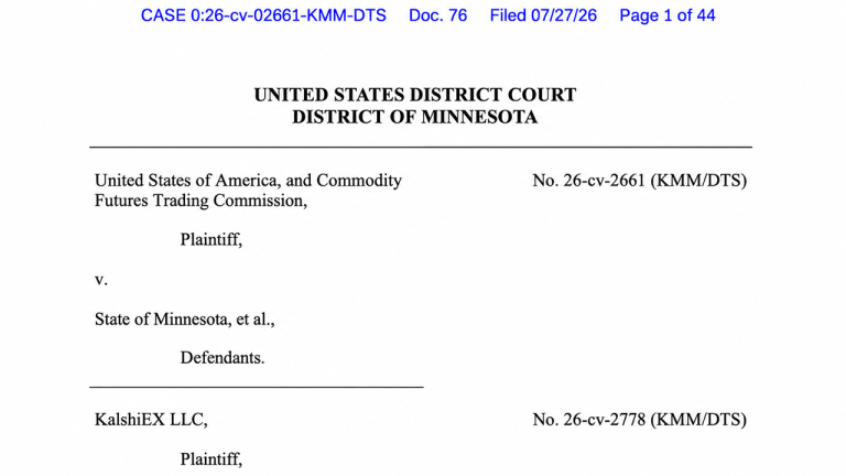 Federal Judge Blocks Minnesota's First Felony Ban on Prediction Markets