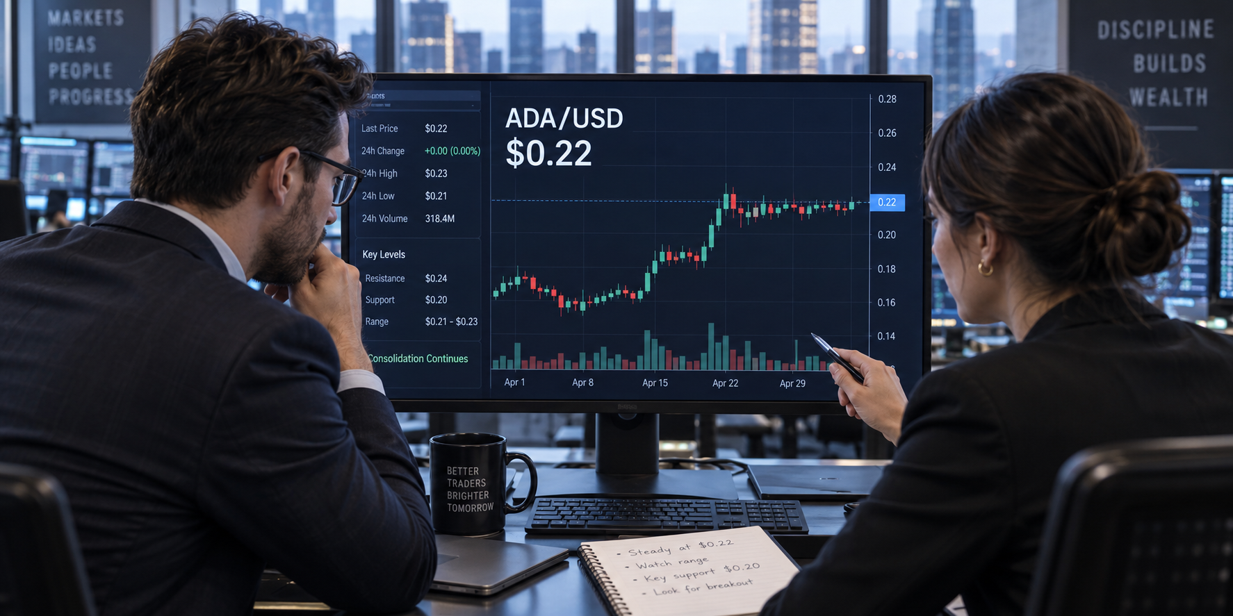 Cardano's ADA Holds Near $0.222 After 15% Weekly Gain, Traders Eye $0.245 Breakout