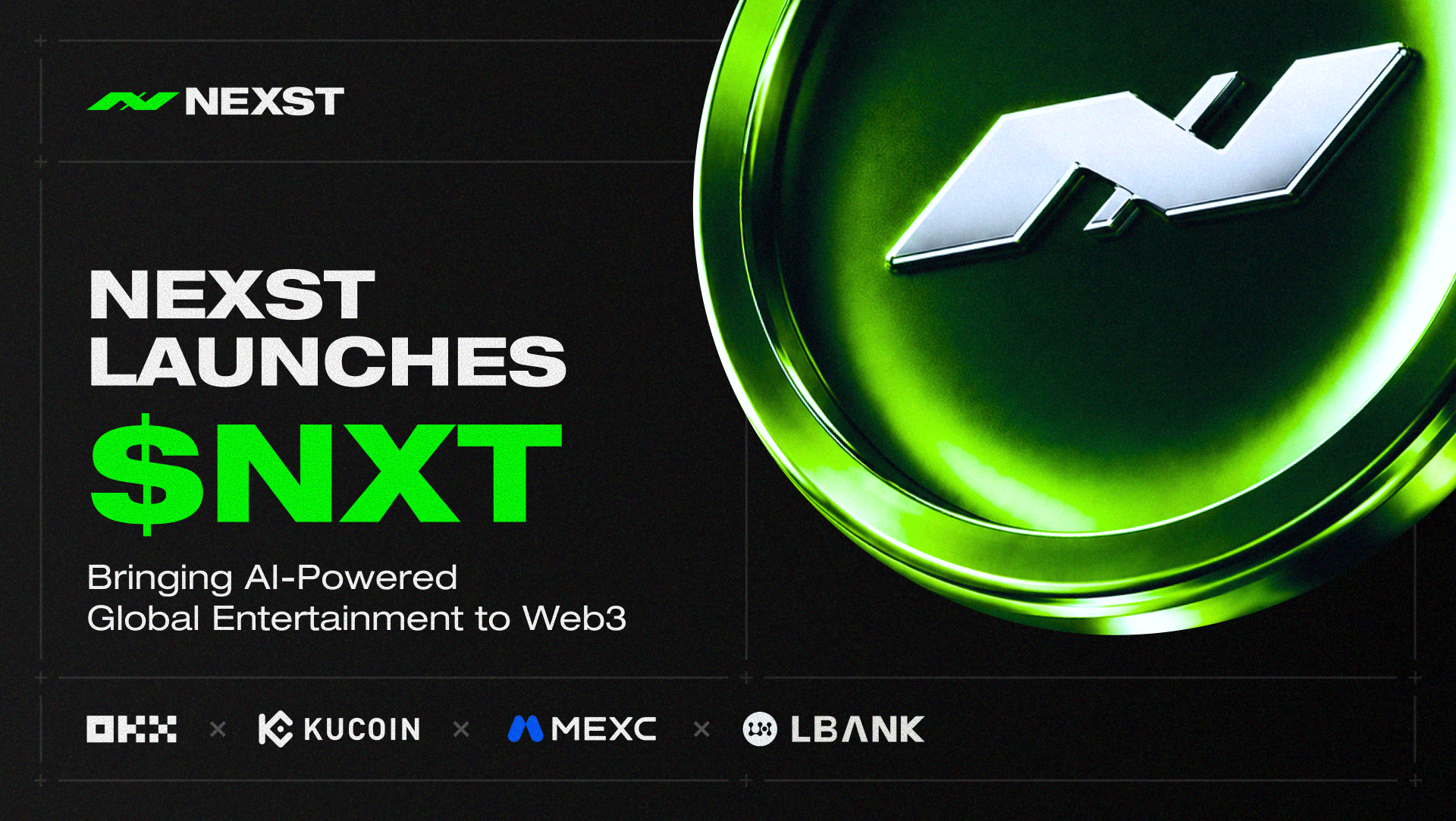 NEXST's $NXT Token Goes Live on OKX, KuCoin, MEXC, LBank with Just 1.34% Circulating Supply