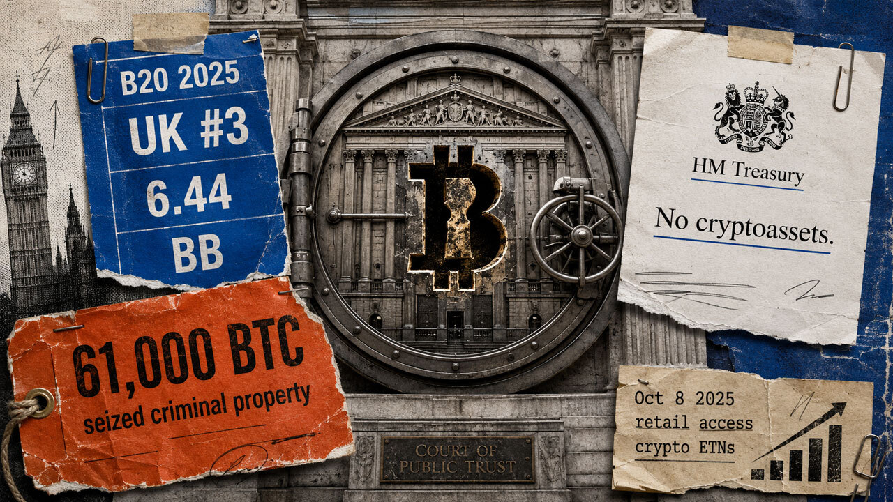 UK Ranks 3rd in Bitcoin Adoption, but Seized Holdings Aren't a Reserve