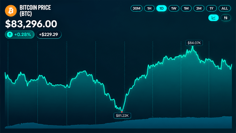 Bitcoin mbahet në 83,266 dollarë ndërsa blerësit mbrojnë rikuperimin nga minimumet e 80,000 dollarëve