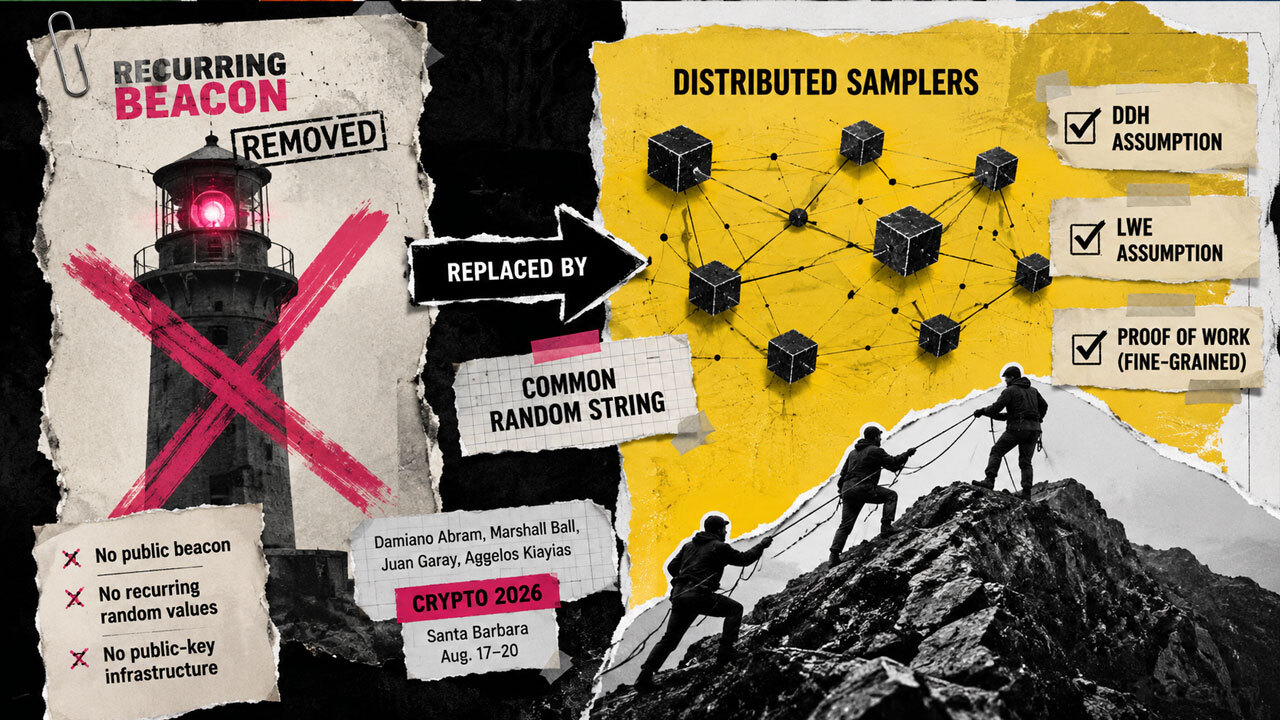 Crypto 2026 Paper Proposes Dropping Randomness Beacon in Favor of Samplers