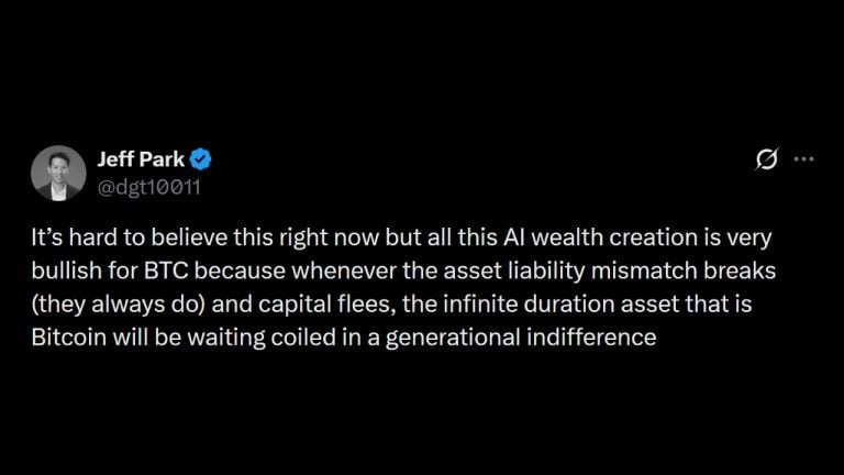 ParaFi's Jeff Park: AI Bubble Burst Will Send Capital Back to Bitcoin