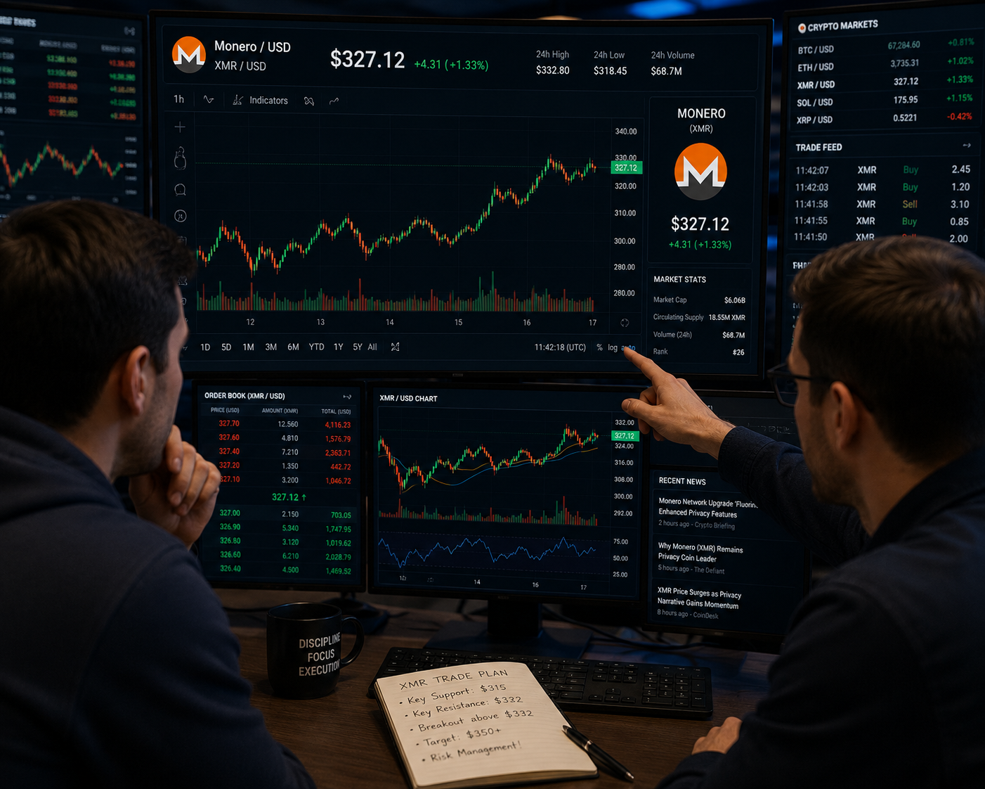 Monero Slips Below $330 as Hawkish Fed, Extreme Fear Weigh on Crypto Markets