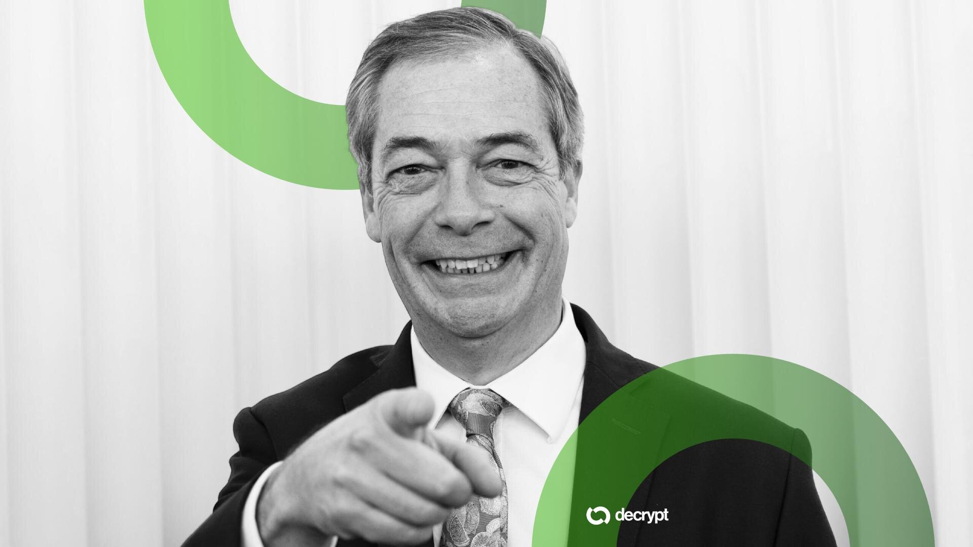 Tether Stakeholder Christopher Harborne Gives $6.7 Million Gift to Reform UK Leader Nigel Farage