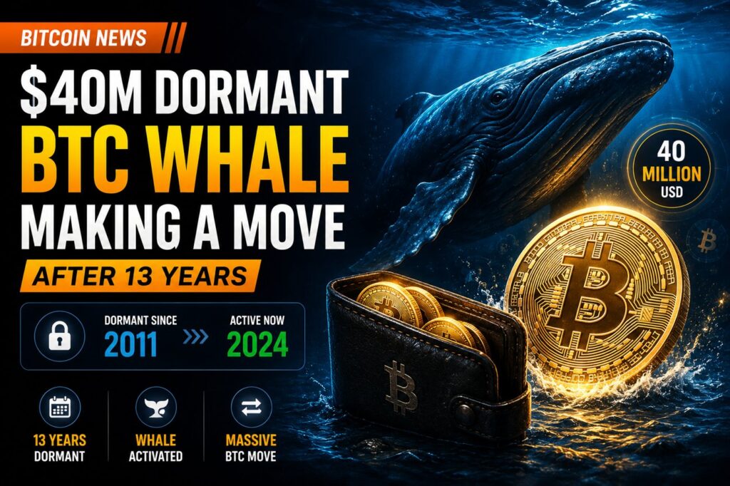 Bitcoin Wallet Dormant Since 2013 Moves $40M, Wake-Up Stirs Curiosity