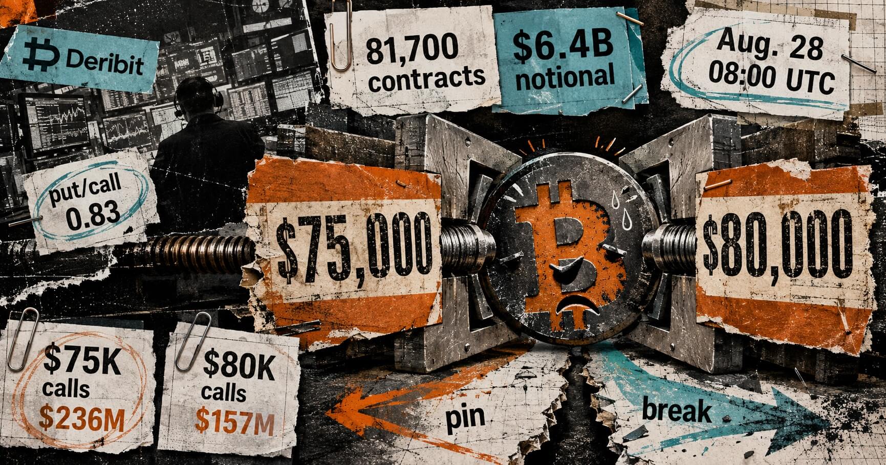 Bitcoin's $6.4B Options Expiry Looms With Heavy Call Strikes at $75K, $80K