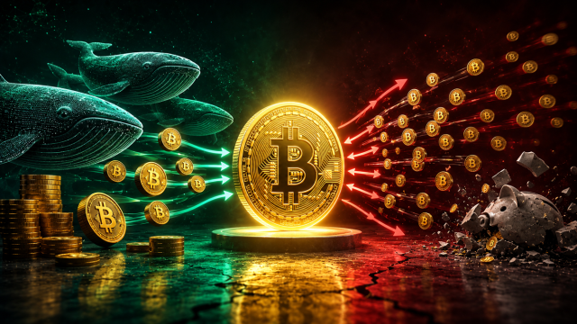 ビットコインクジラが16,622BTCを追加、個人投資家は売却 — Santimentデータ