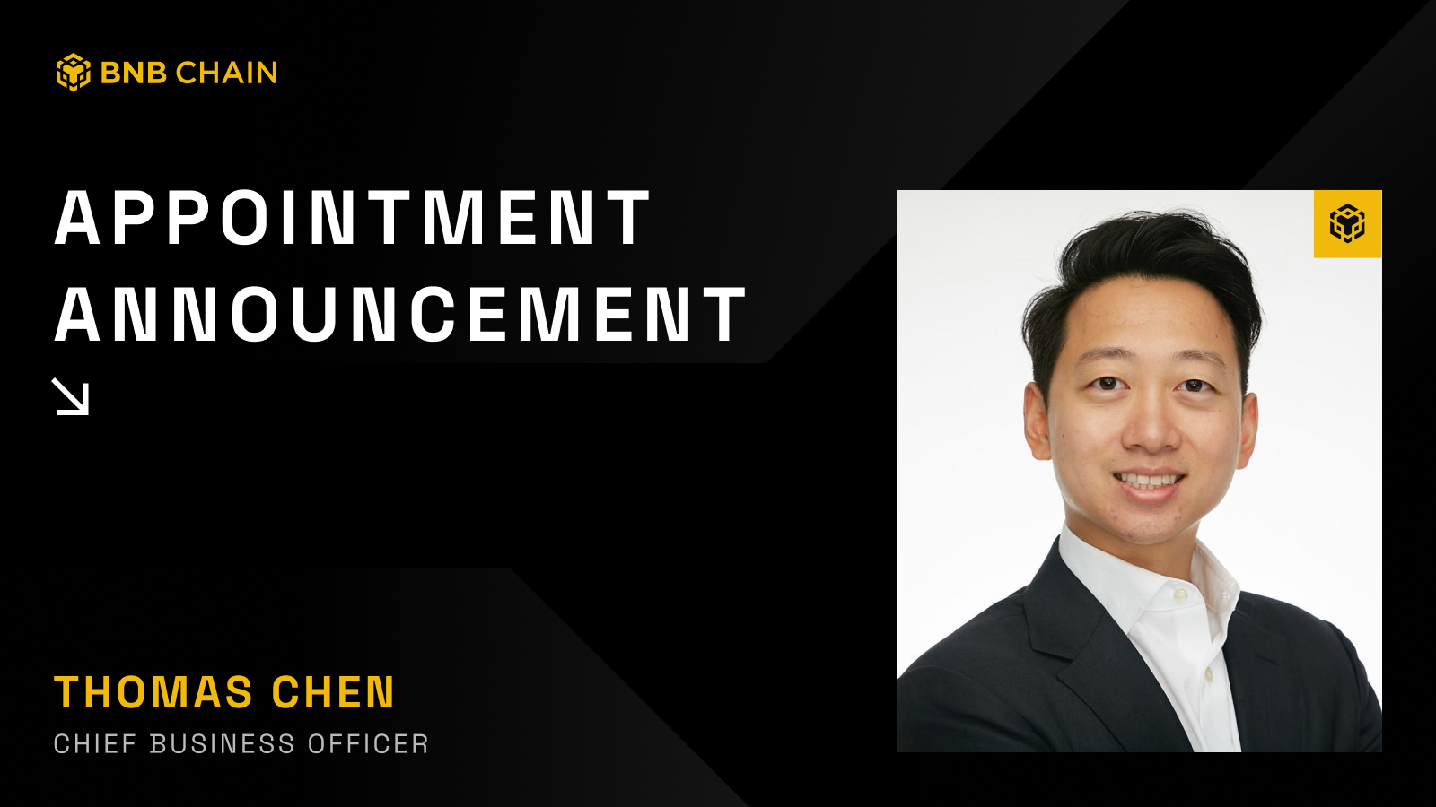 BNB Chain Hires BitGo Veteran Thomas Chen as First Chief Business Officer