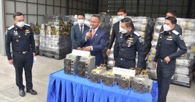 Thailand Seizes 315 Bitcoin Mining Rigs in Crackdown Across Five Provinces