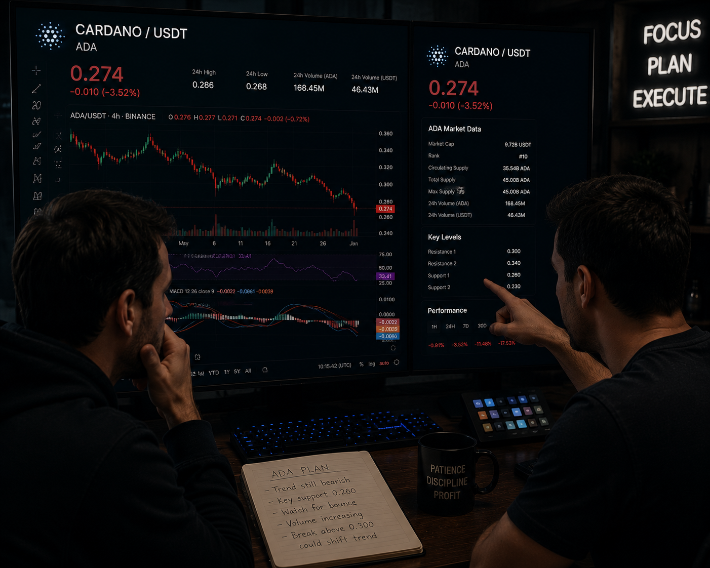 Cardano (ADA) Traders Turn Bearish as Funding Rate Turns Negative, Price Stalls Below $0.28
