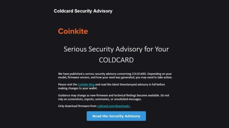 Coinkite Under Fire for Keeping Customer Emails After $88M Coldcard Hack