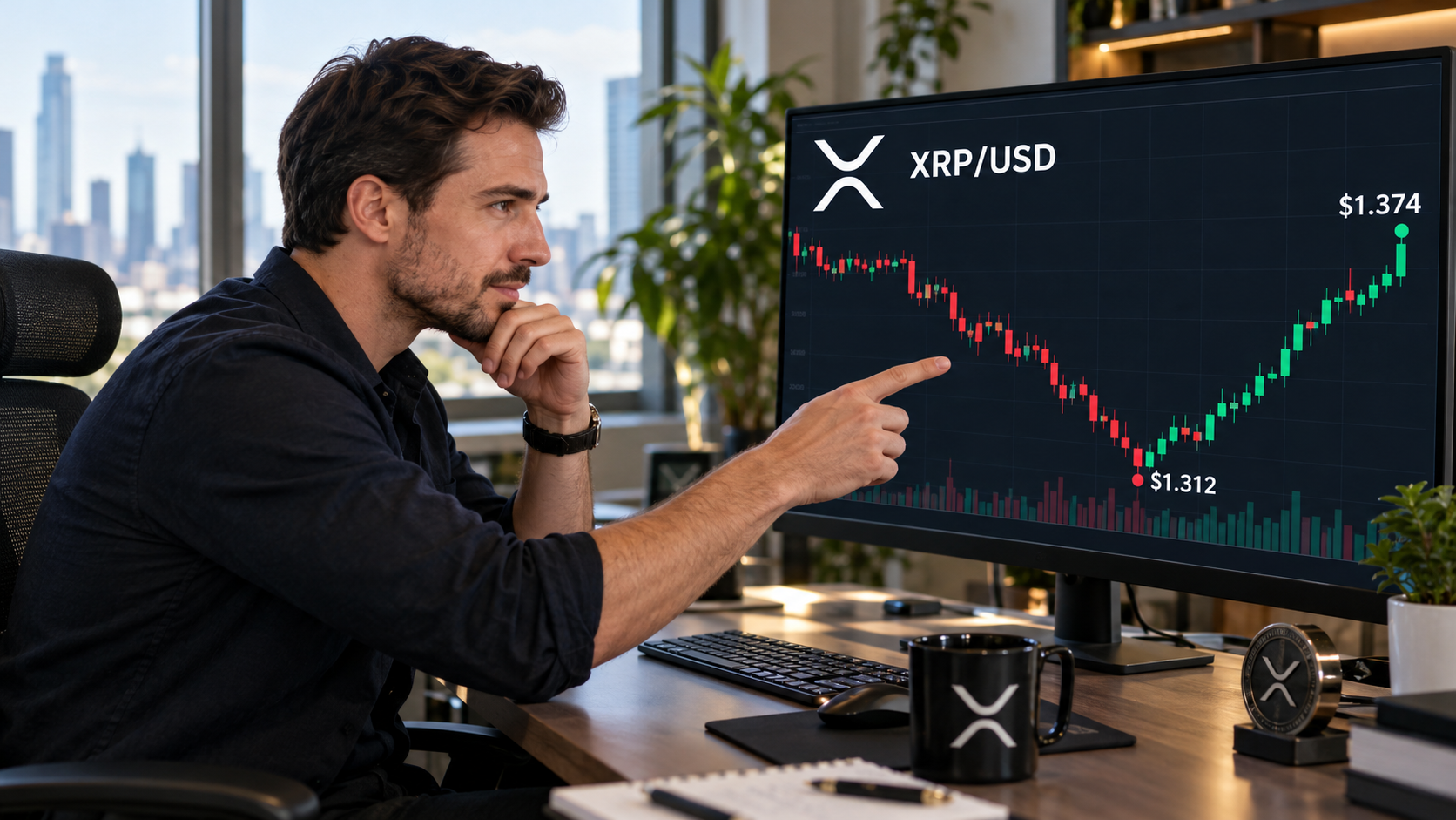 XRP Holds Near $1.374 as Funding Rate Turns Negative, Caution Grips Market