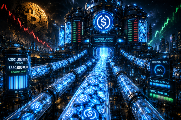 USDC Exchange Inflows Spike to $350M as Bitcoin Dips Below $77,000