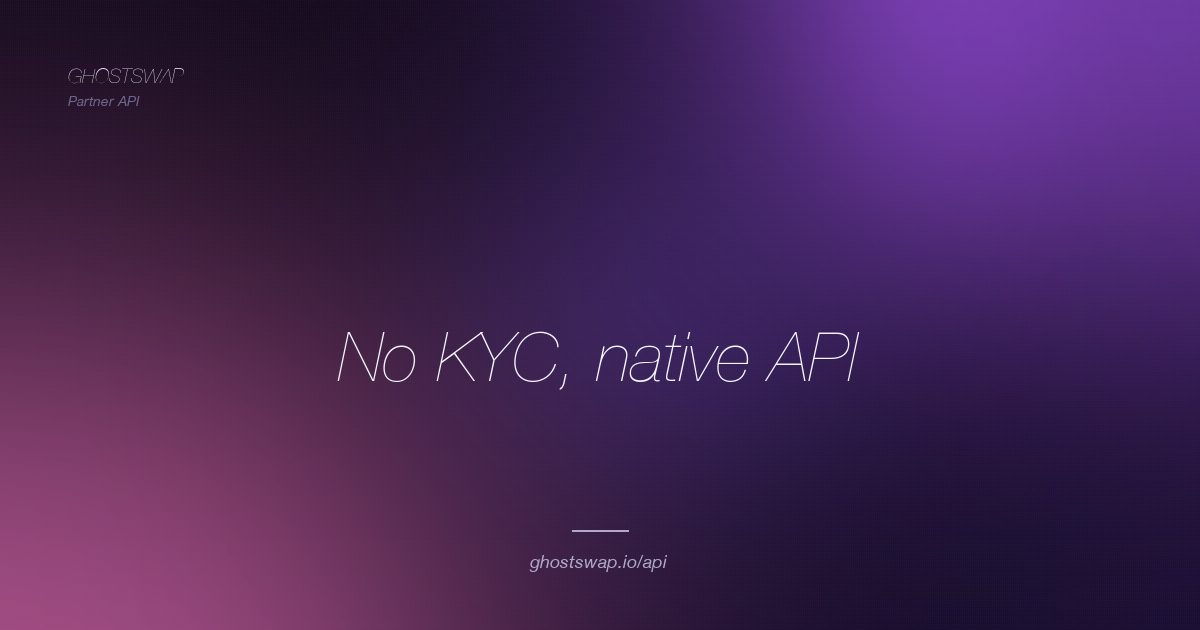 GhostSwap Launches No-KYC Swap API for Wallets, Exchanges, and Bots