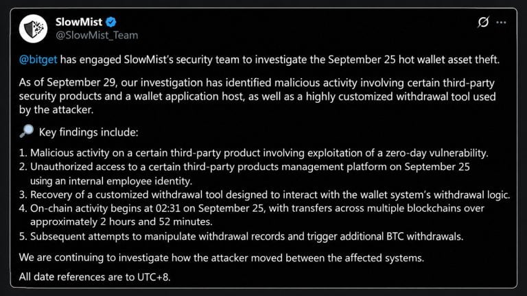 Bitget Loses $388M in Hot Wallet Theft, Malware Sat Undetected for Weeks
