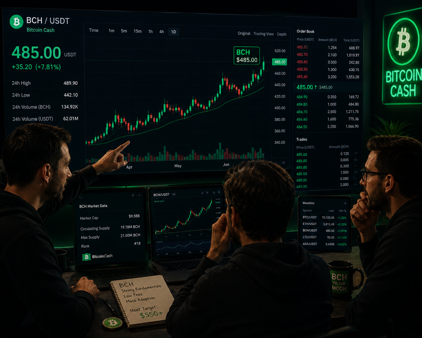 Bitcoin Cash Extends Gains Past $489 as Futures Open Interest Surges