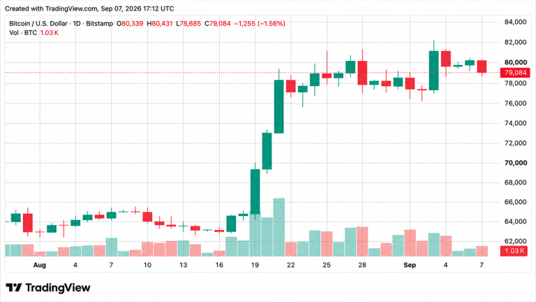 Bitcoin Slips Below $79K After Brief Return to $80,000