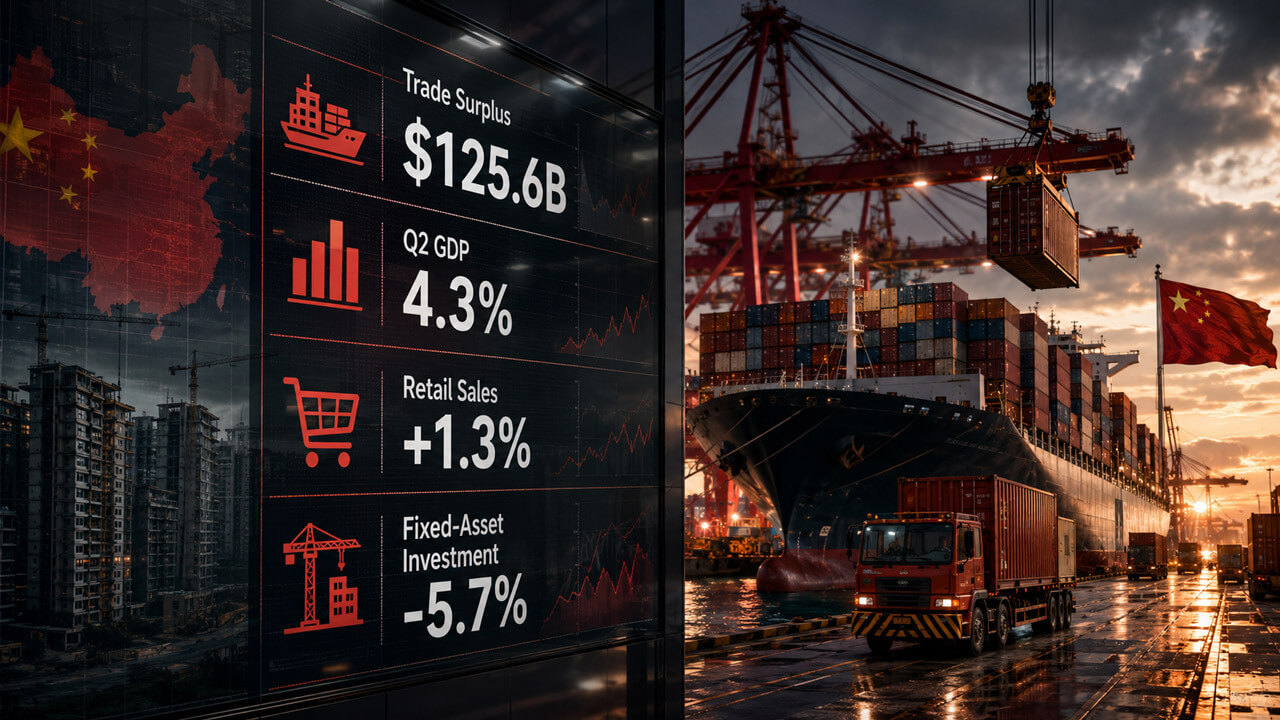 China's Trade Surplus Hits $125.6B in June as GDP Growth Misses Forecasts