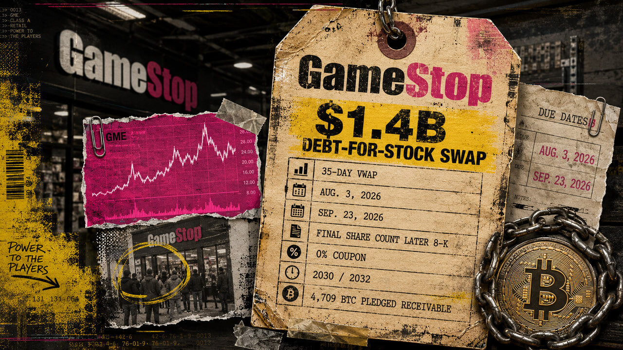 GameStop to Swap $1.4B in Convertible Notes for Stock, Retiring One-Third of Principal