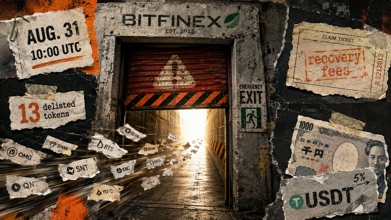 Bitfinex Gives Users 14 Days to Withdraw 13 Delisted Tokens Before Manual Recovery Kicks In
