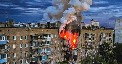 Russian Missile Hits Kharkiv Postal Terminal, Killing One and Sparking Fire