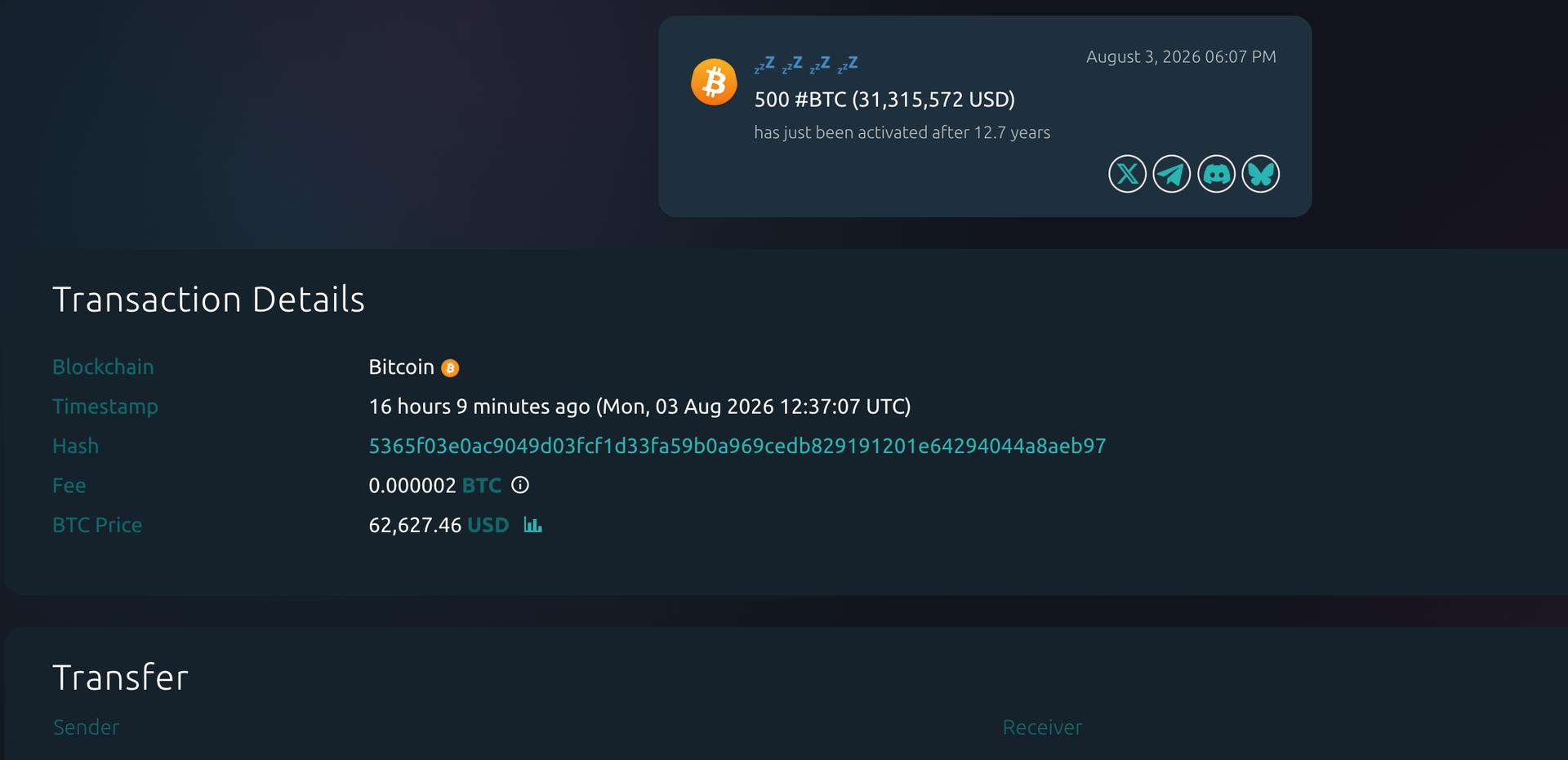 Dormant Bitcoin Wallet From 2013 Moves $31 Million on Monday