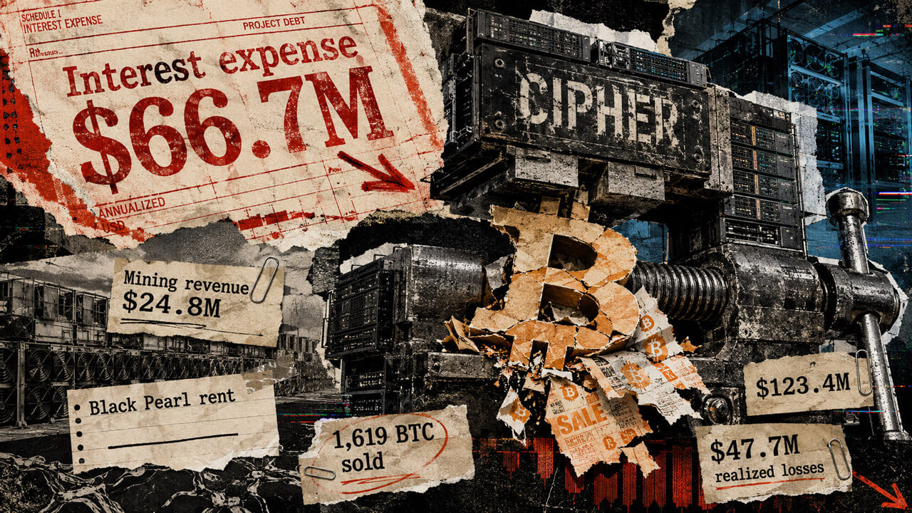Cipher Digital Sells 1,619 Bitcoin at $47.7M Loss as Mining Revenue Halves