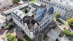 Fire Engulfs Limoges City Hall, Clock Tower Spire Collapses; Suspect Arrested