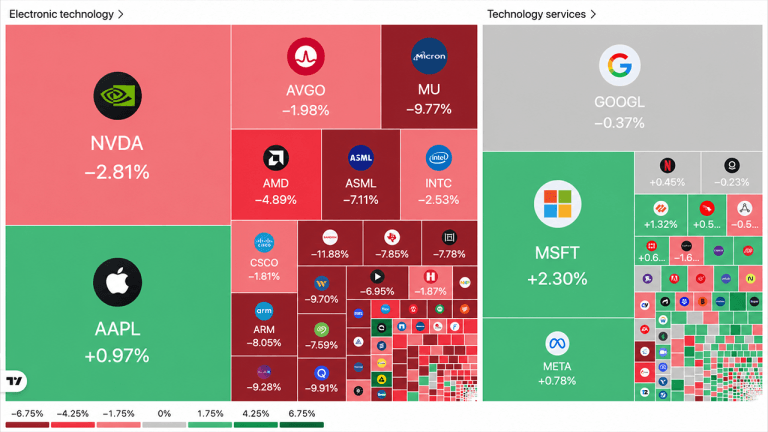 Nasdaq Plunges 399 Points as Semiconductor Selloff, Fed Hawkishness Weigh