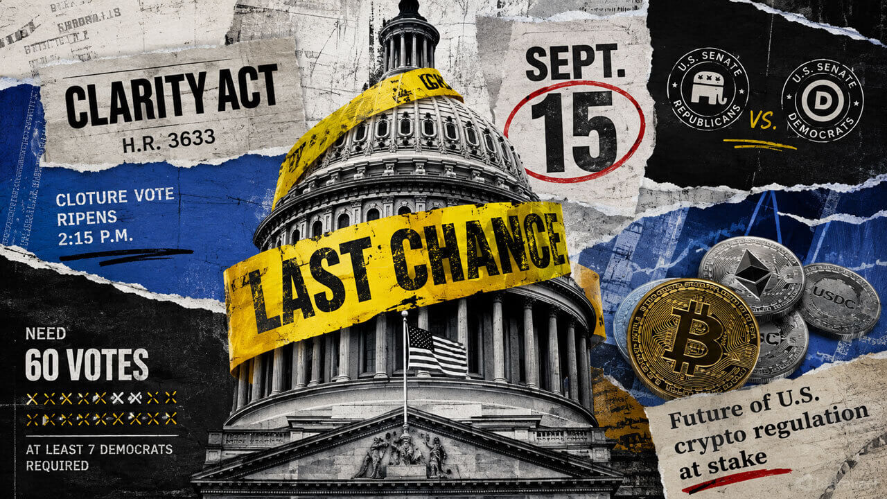 White House: CLARITY Act dies Sept 15 without 7 Democratic votes