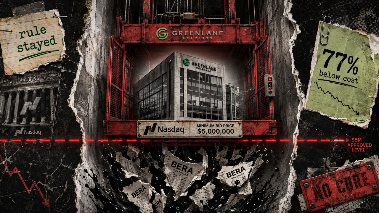 Greenlane Faces Delisting Risk as BERA Treasury Plunges 77%