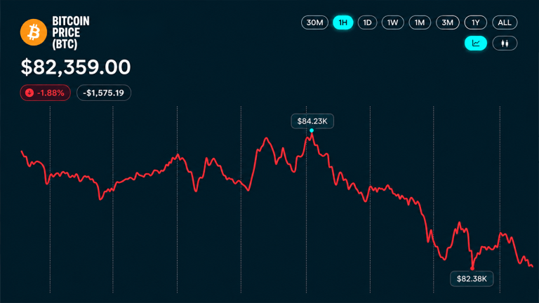 Bitcoin klesá k 82 400 USD, před daty CPI a PPI přišly likvidace za 304 milionů dolarů