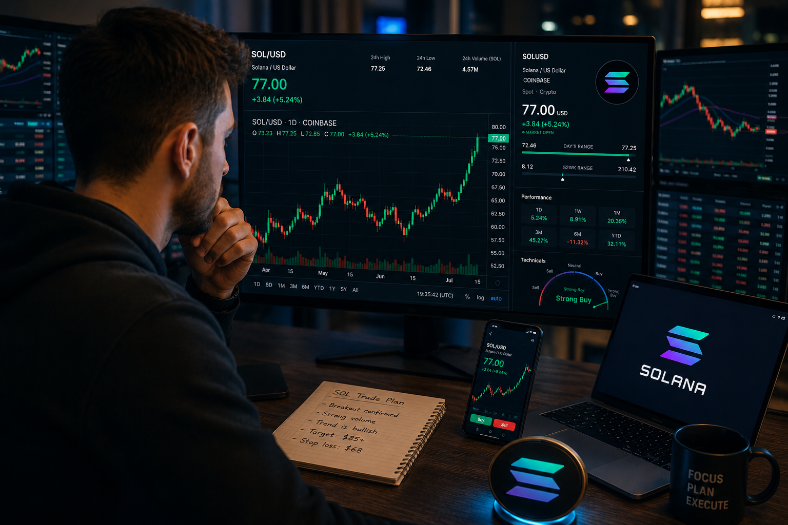 Solana Rebounds Above 50-Day EMA as Futures Volume Surges 15%