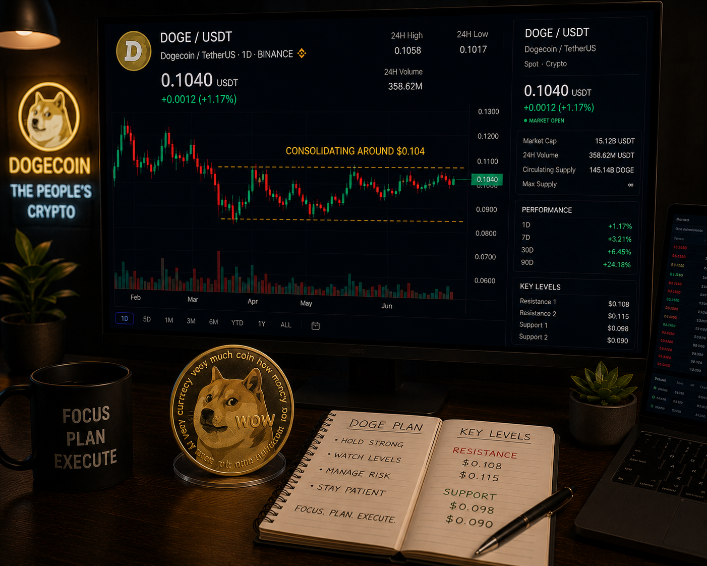 Dogecoin Edges Higher, Eyes Key Resistance After Rebound from Support