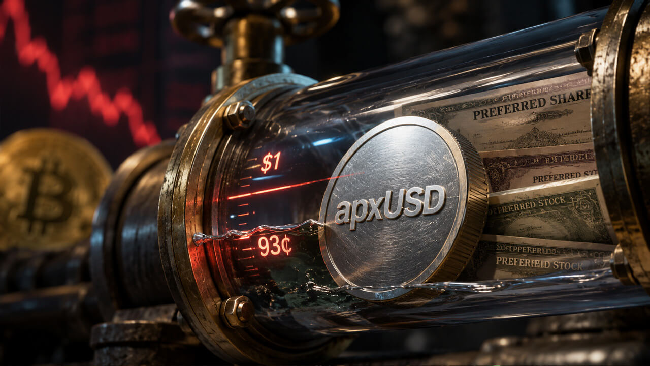 apxUSD Slides to $0.93 Amid Bitcoin Selloff, Testing Unconventional Backing Model