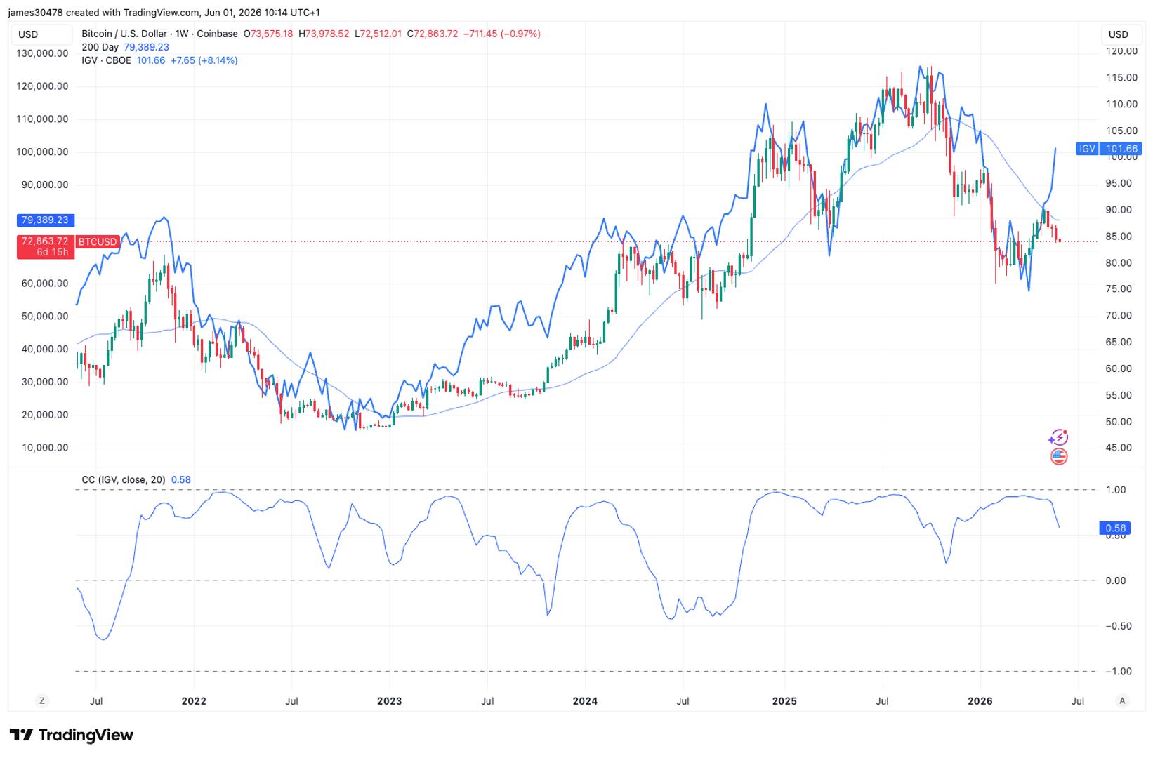 Bitcoin and Software Stocks Break Years-Long Correlation, Signaling Market Shift
