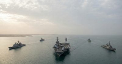 US Navy Deploys Carrier Strike Groups as Iran Tensions Rise; Market Sees 23% Chance of Bab el-Mandeb Closure by September