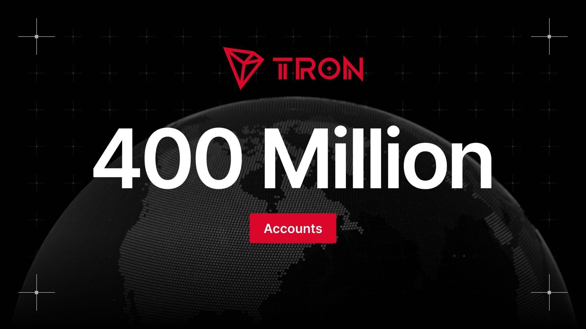 TRON Passes 400 Million Accounts, Nears $30 Trillion in Transfers