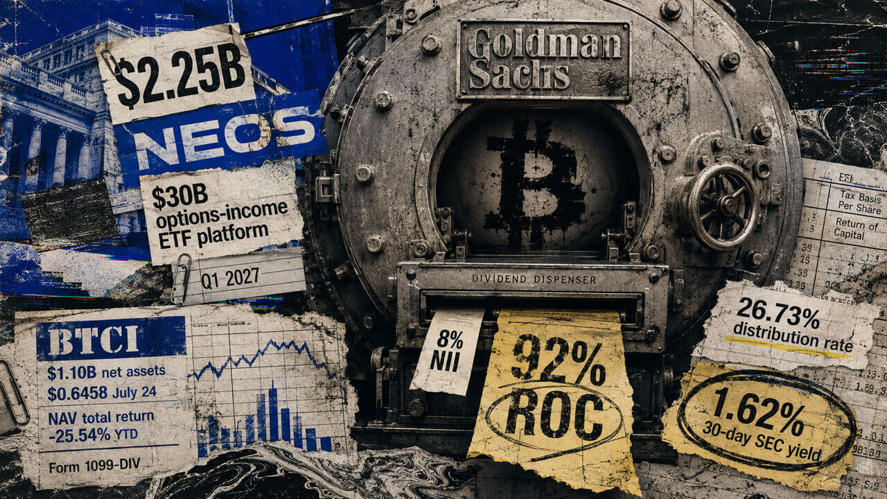 Goldman Sachs to Buy NEOS Investments in $2.25B Bet on Bitcoin Income ETFs